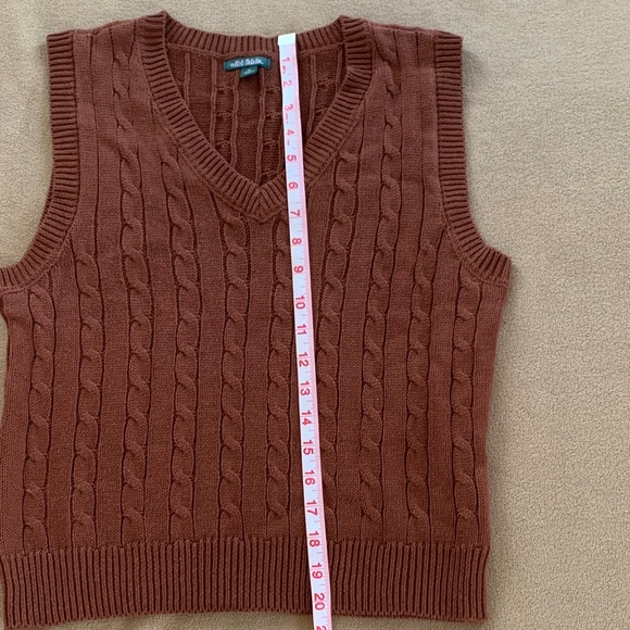 Wild Fable Women's V-Neck Cable Knit Sweater Vest - Brown - Picture 4 of 7